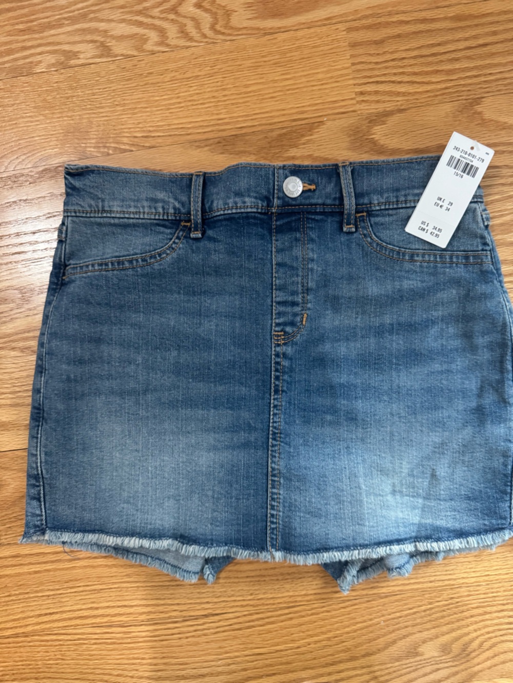 Abercrombie kids skirt-  Frayed Hem Blue Denim Skirt -